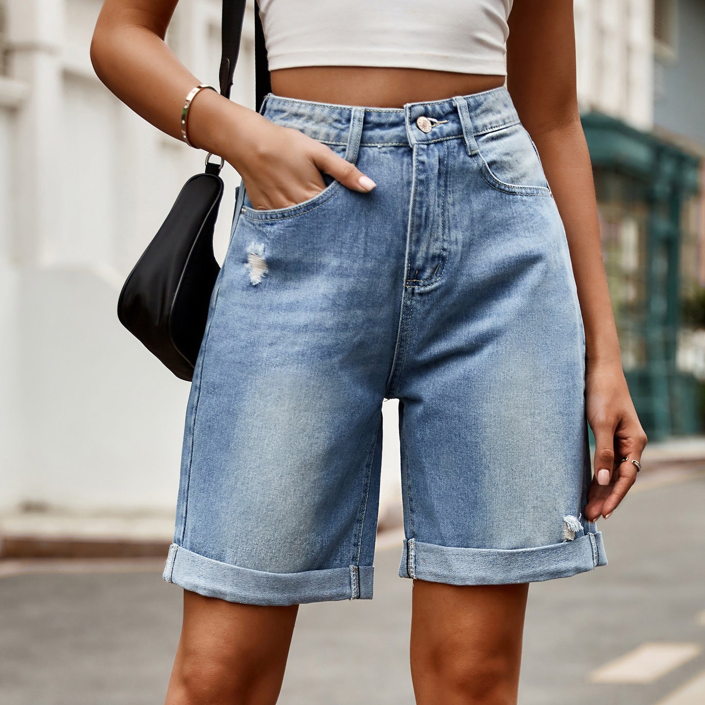 S-QFZ3378   Popular denim shorts   -GYYF