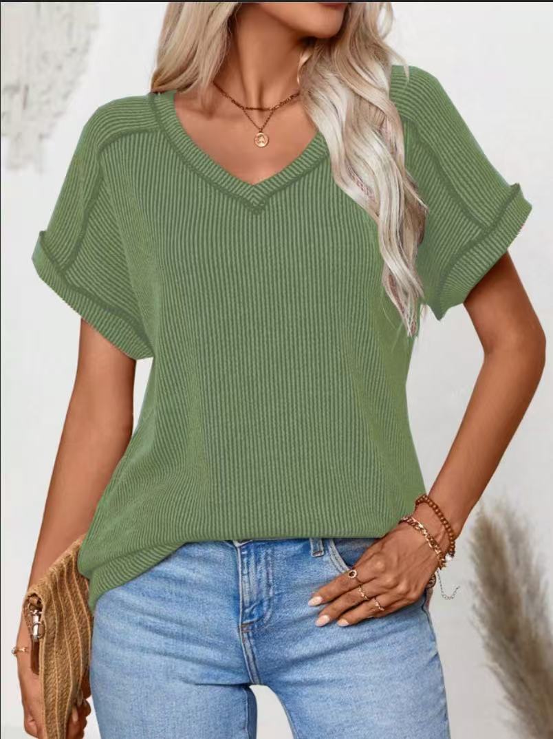 S-QFZ3460 Fashionable women's short sleeved shirts -GYYF